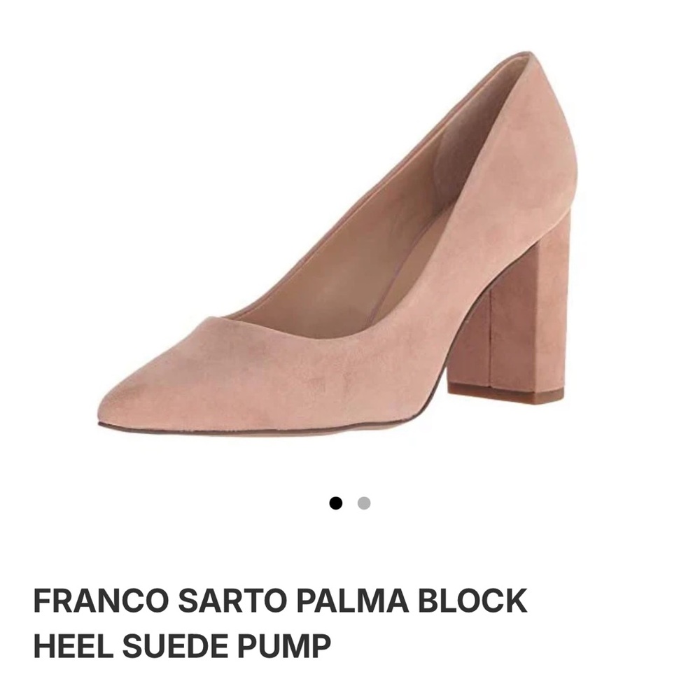 Franco Sarto Palma Suede Block Heel Pumps - Blush